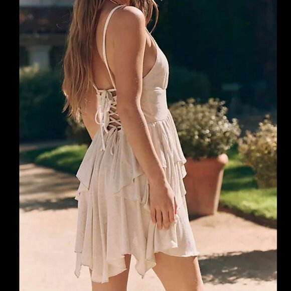 NWT Free People Star Gaze Mini Dress in Tofu - Picture 2 of 4